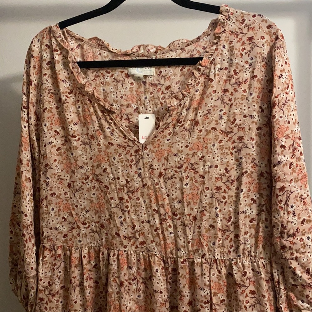 Francesca's Collections Floral Maxi Dress - Pink and Cream - Picture 3 of 5